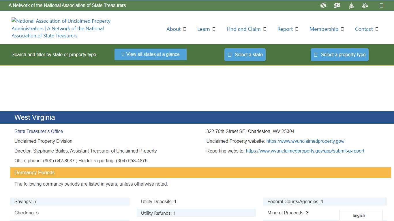 West Virginia – National Association of Unclaimed Property Administrators (NAUPA)